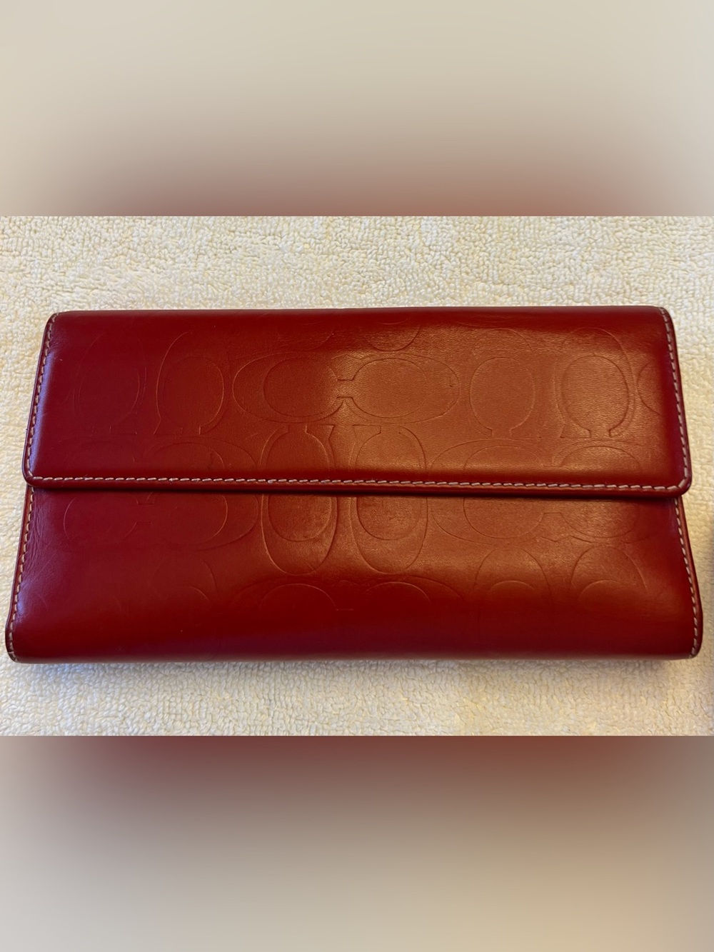 Vintage Coach Embossed Signature C Checkbook Wallet-Made In Spain